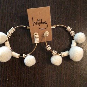 SALE Holiday Pom puff earrings